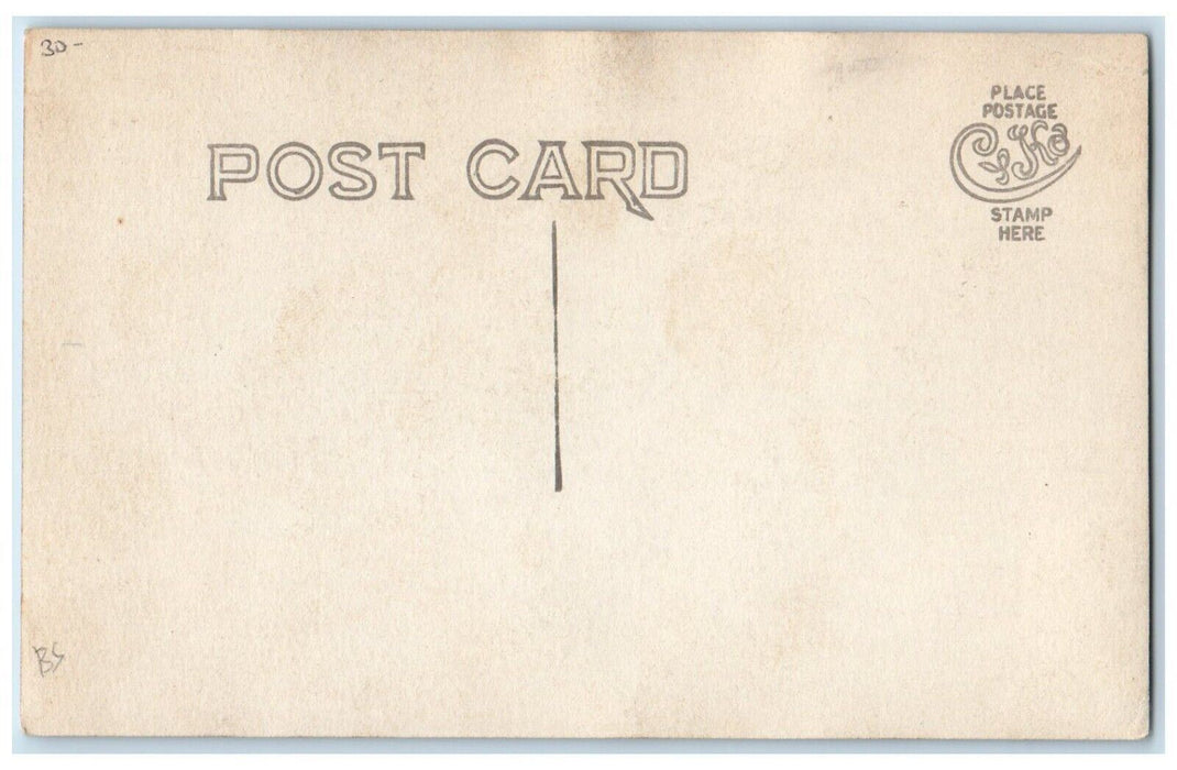 c1910's Man Riding Horse On Main Street Wagons Boy  RPPC Photo Postcard