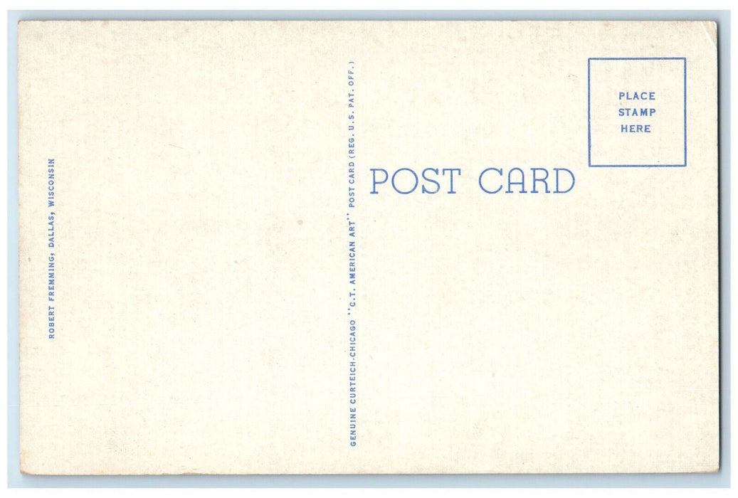 c1940's Boats in the Side, View of Prairie Lake Chetek Wisconsin WI Postcard