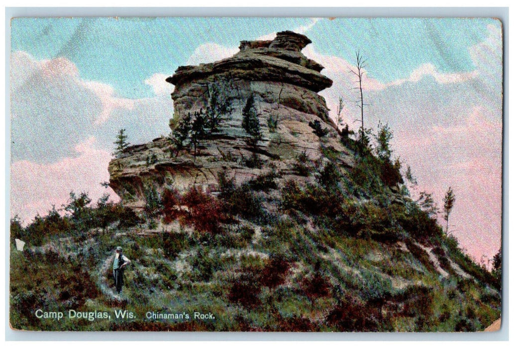 c1910 Chinaman's Rock Camp Douglas Wisconsin WI Antique Unposted Postcard