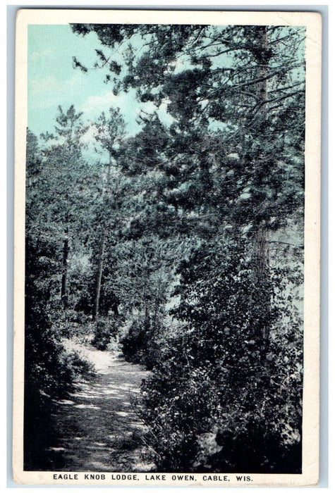 c1920's Eagle Knob Lodge Lake Owen Cable Wisconsin WI Unposted Postcard