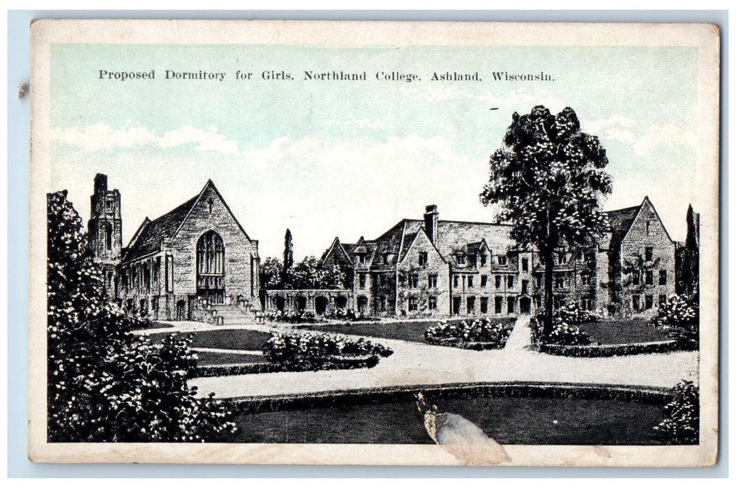 c1930's Proposed Dormitory for Girls Northland College Ashland WI Postcard
