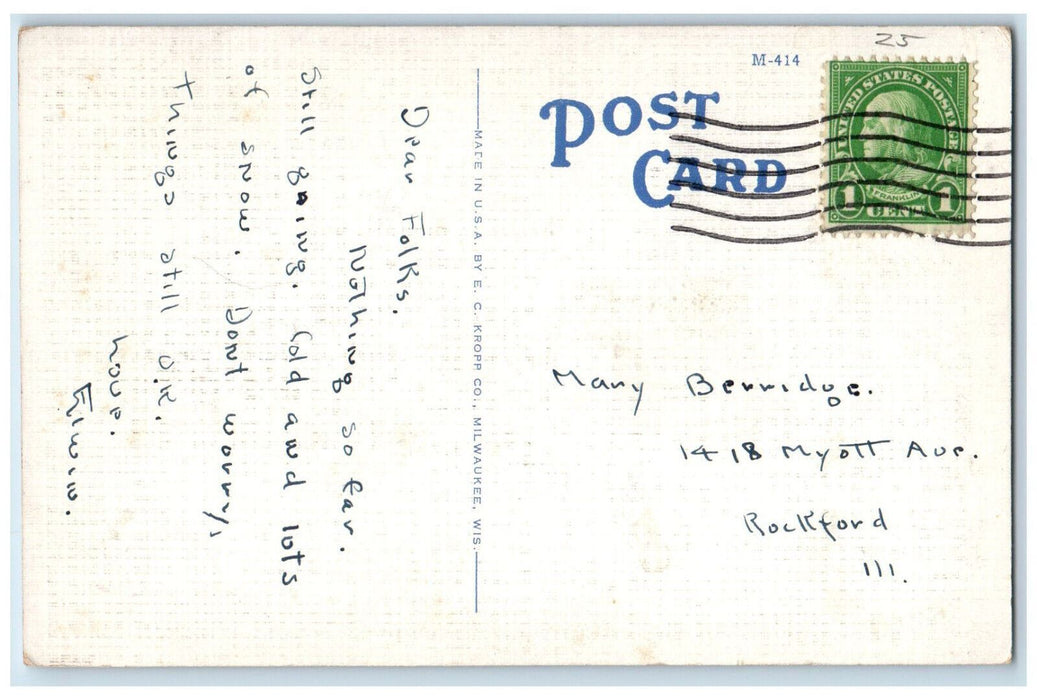 c1940's Smoky Falls Wolf River Menominee Indian Reservation Antigo WI Postcard