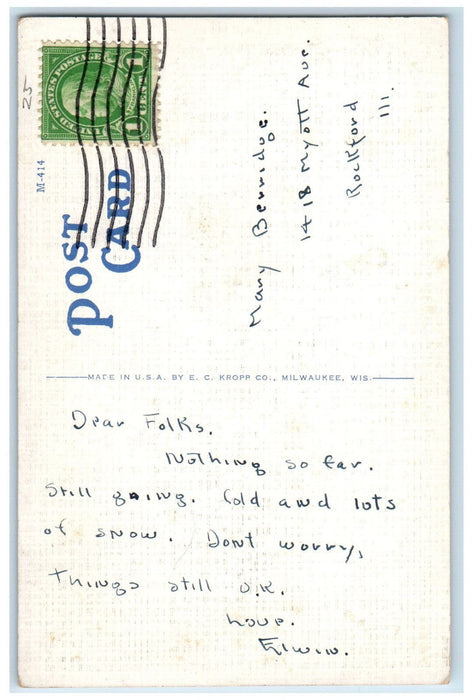 c1940's Smoky Falls Wolf River Menominee Indian Reservation Antigo WI Postcard