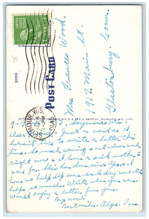 1945 Russell Sage Dormitory Lawrence College Appleton Wisconsin WI Postcard