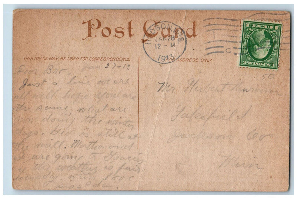 1913 Putnam's Drive Eau Claire Wisconsin WI Antique Posted CR Allen Postcard