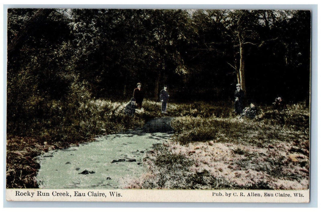 c1910 Rocky Run Creek Eau Claire Wisconsin WI CR Allen Antique Postcard