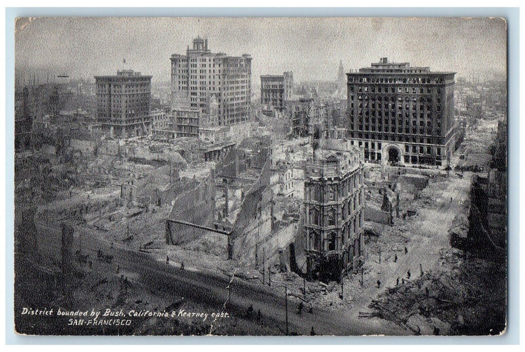c1905 District Bounded Bush Kearney East San Francisco California CA Postcard