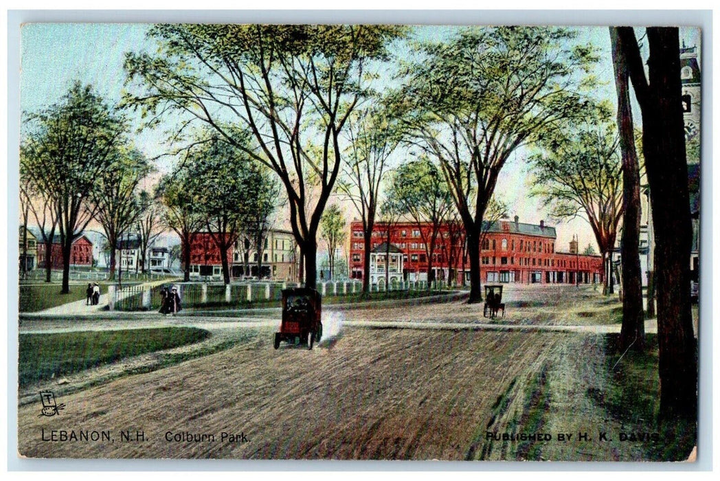 c1910 Colburn Park Old Car Street Road Lebanon New Hampshire NH Tucks Postcard