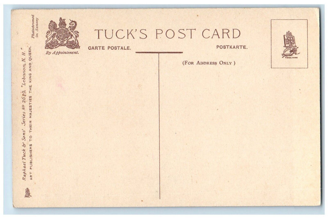 c1910 Colburn Park Old Car Street Road Lebanon New Hampshire NH Tucks Postcard