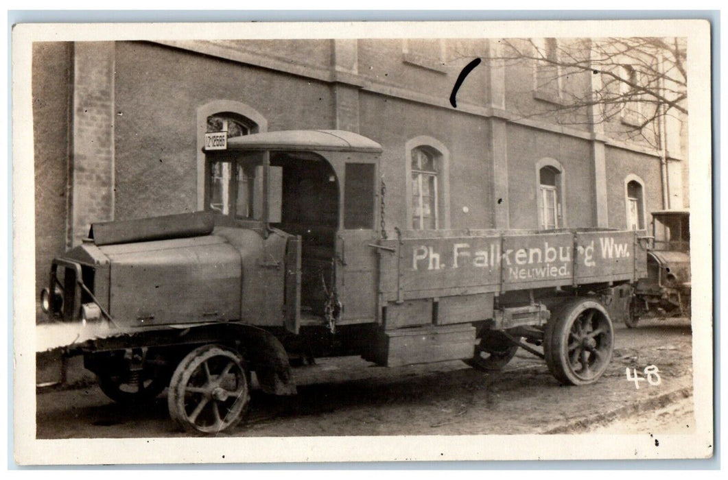 c1920's WW1 Military Truck Neuwied Germany RPPC Unposted Photo Postcard