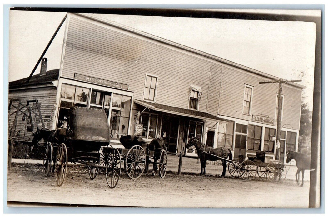 c1910's Sharples Cream Separator Store Selz Shoes Horse RPPC Photo Postcard