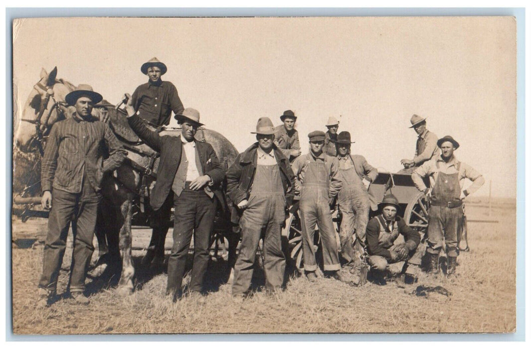 c1910's Avlon Lumber Co. Farming Occupational Horse Wagon RPPC Photo Postcard