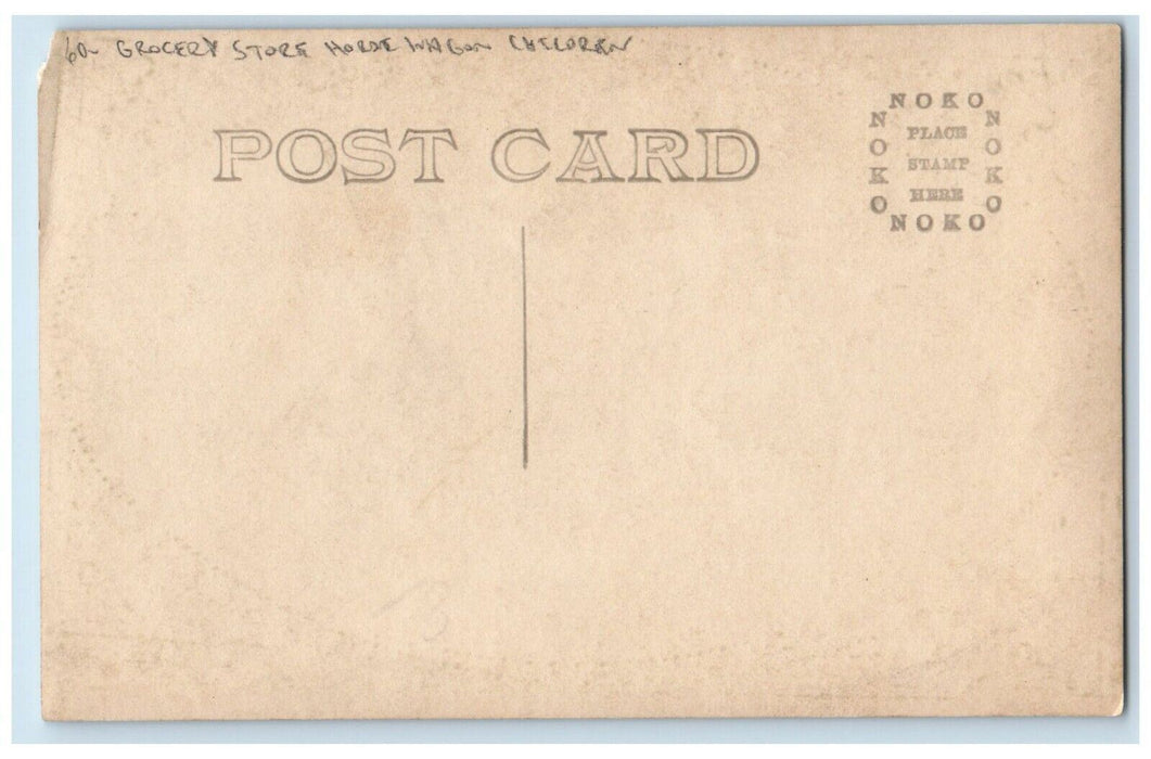 c1910's Grocery Store Horse Wagon Children RPPC Unposted Photo Postcard