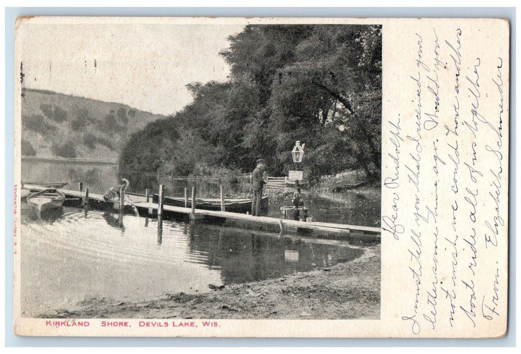 c1905 Kirkland Shore Devil's Lake Wisconsin WI Antique Posted Postcard