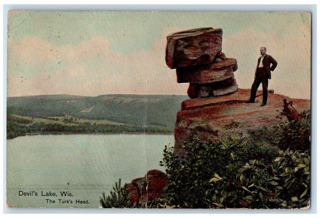 c1910 The Turk's Head Devil's Lake Wisconsin WI Antique Posted Postcard