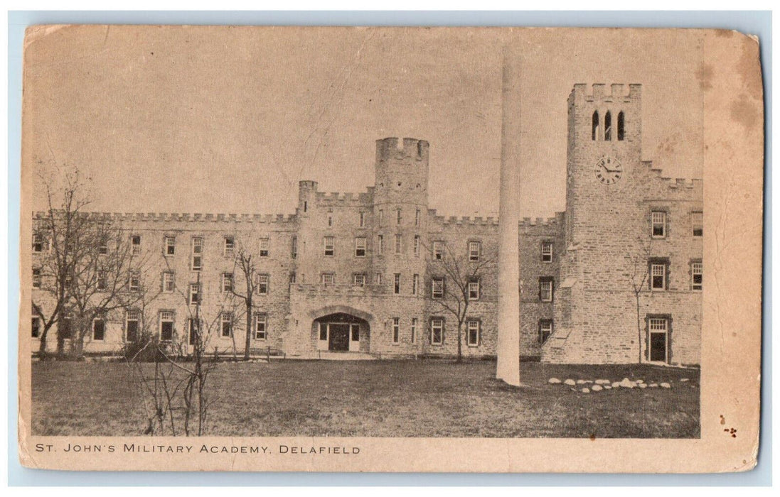 1907 St. John's Military Academy Delafield Wisconsin WI Antique Postcard