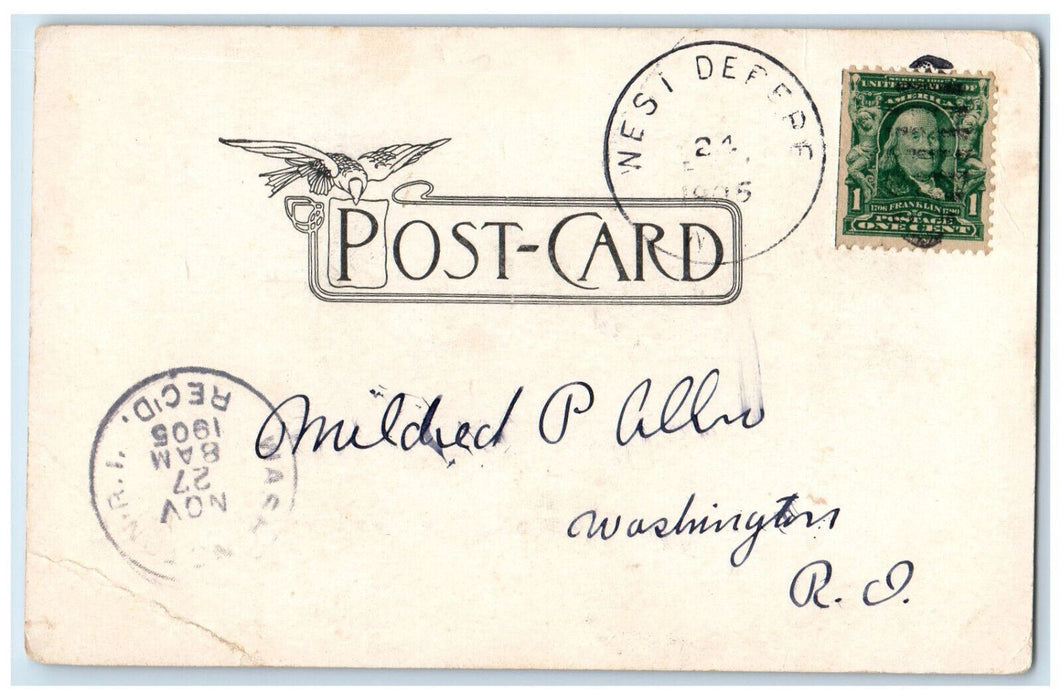 1905 Fox River, Greetings from De Pere Wisconsin WI Antique Posted Postcard