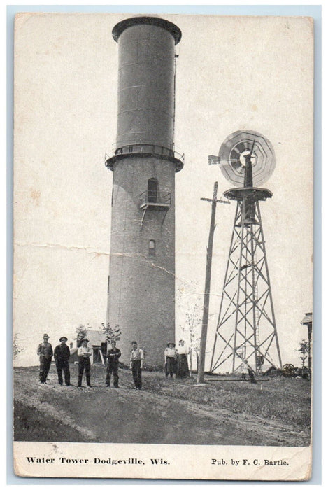 1914 Water Dodgesville Wisconsin WI Antique Posted FC Bartle Postcard