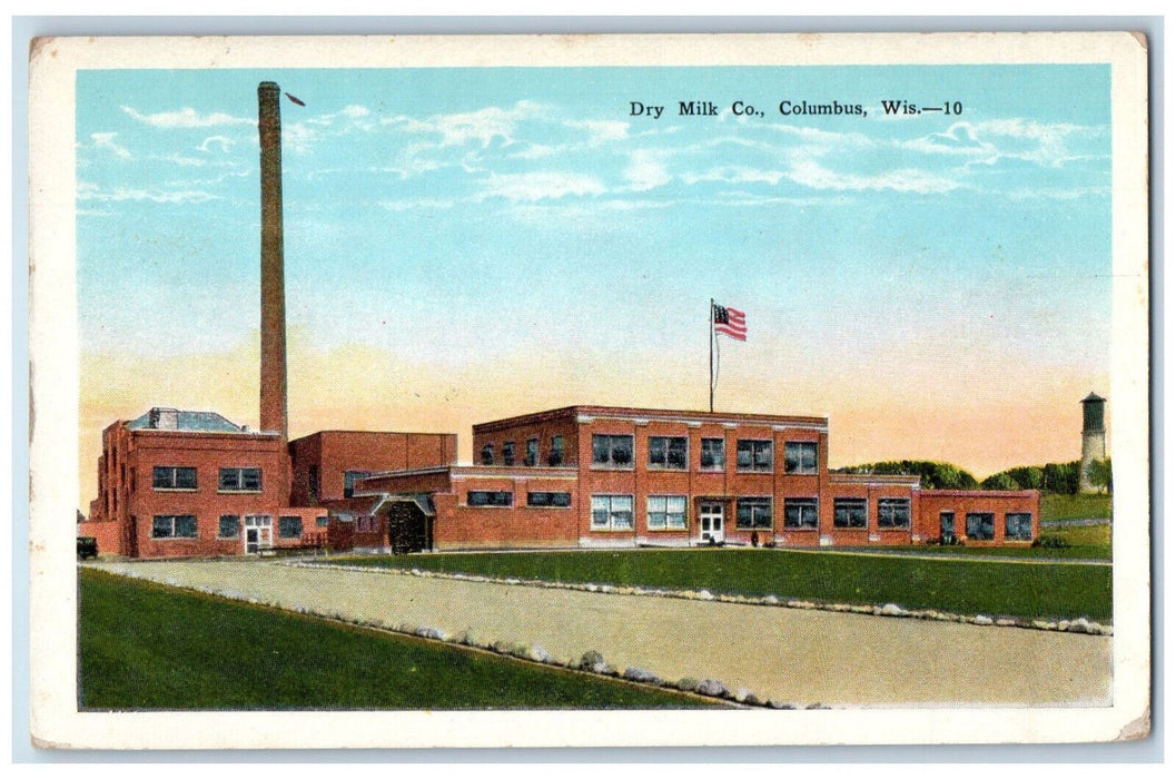 c1930's Dry Milk Co. Columbus Wisconsin WI Vintage Unposted Postcard