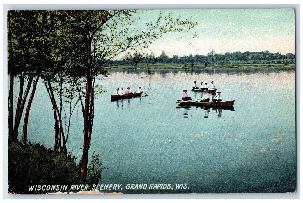 c1910 Wisconsin River Scenery Grand Rapids Wisconsin WI Antique Postcard