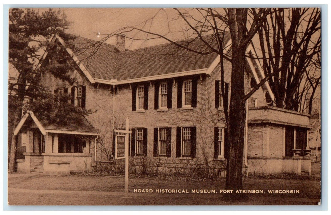 c1940's Hoard Historical Museum Fort Atkinson Wisconsin WI Unposted Postcard