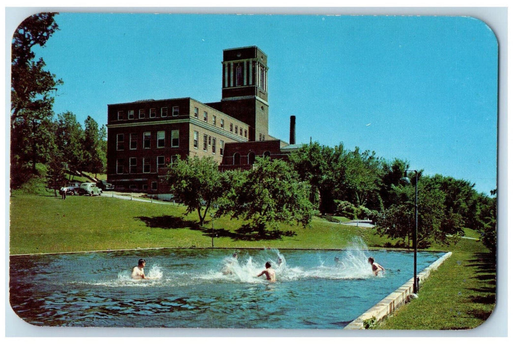 c1950's Pool Scene, St. Agnes Academy Fond Du Lac Wisconsin WI Unposted Postcard