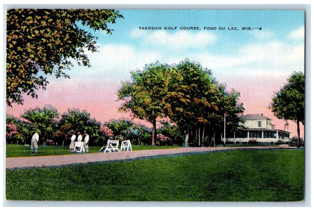 c1950's Takodah Golf Course Fond Du Lac Wisconsin WI Vintage Postcard