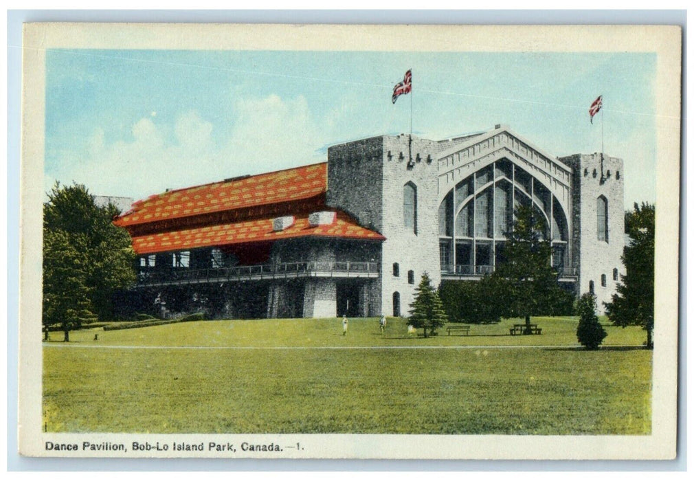 1920 Dance Pavilion Amusement Bob-Lo Island Park Ontario Canada Vintage Postcard