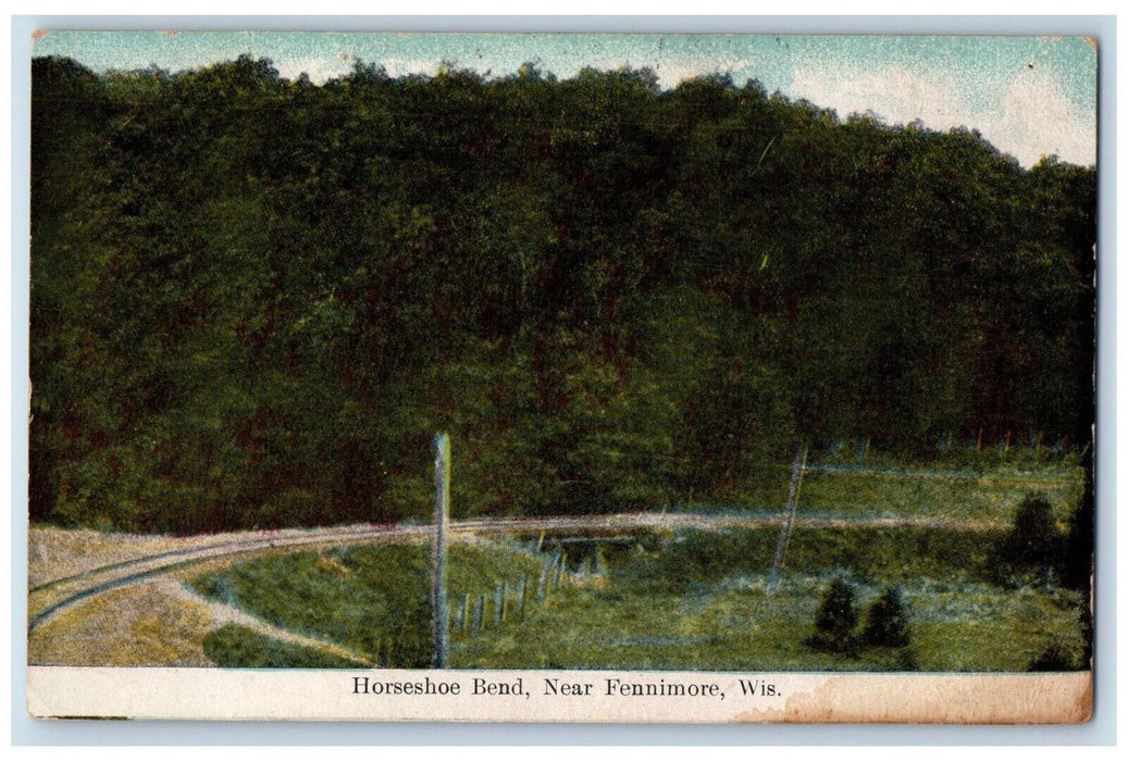 c1910 Horseshoe Bend Near Fennimore Wisconsin WI Unposted Antique Postcard