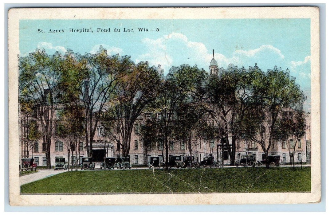 1925 St. Agnes Hospital Fond Du Lac Wisconsin WI Vintage Posted Postcard