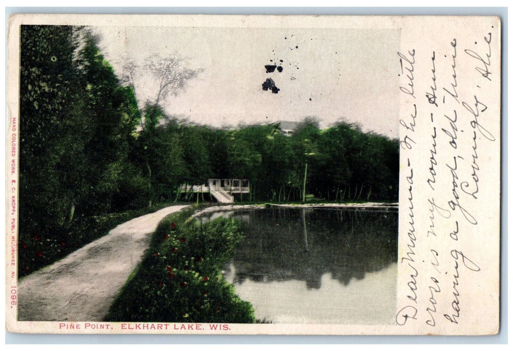 1906 Scene at Pine Point Elkhart Lake Wisconsin WI Antique Posted Postcard