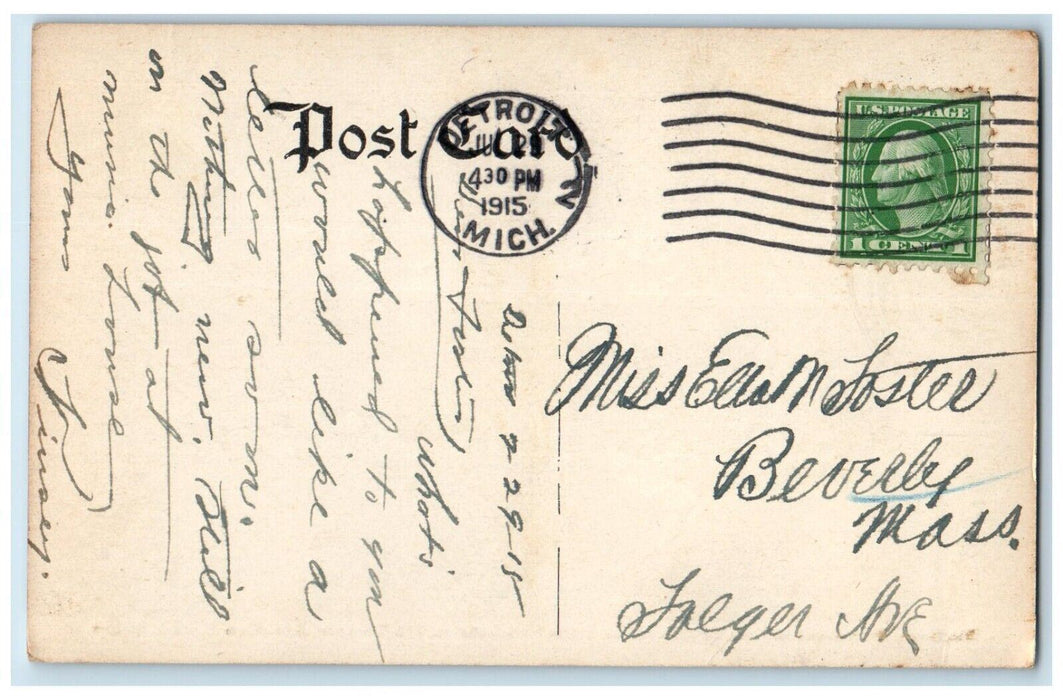 1915 Tea Room Beltramini Caterers Ice Cream Woodward Detroit Michigan Postcard