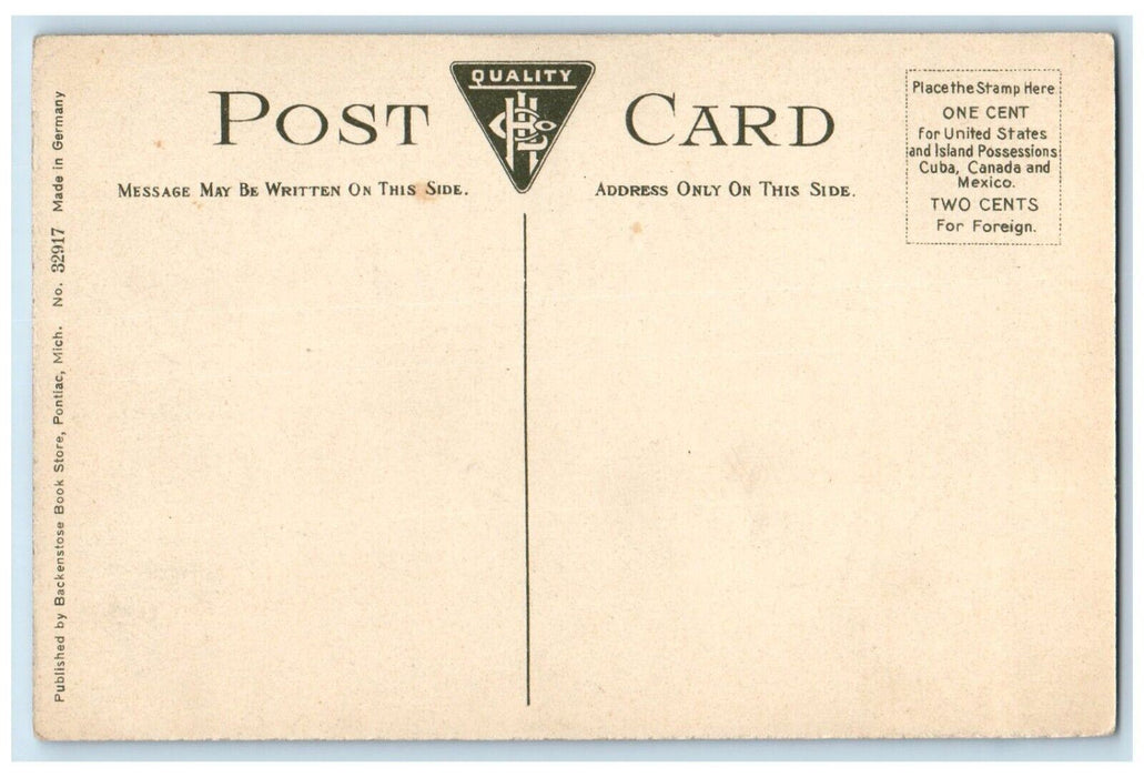 c1910 Walled Lake River Boat Trees Grass Playing Oakland CO Michigan Postcard