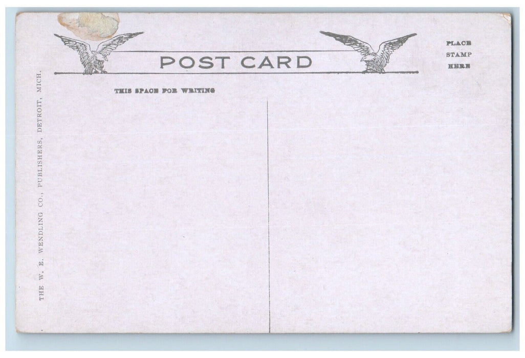 c1910 Band Stand Belle Isle Park Canoe River Boat Detroit Michigan Mich Postcard