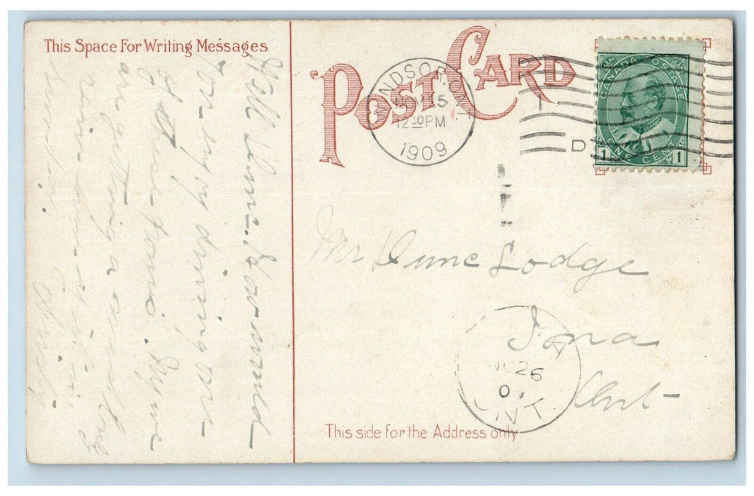 1909 Ponies Belle Isle Horse Carriage Park Gazebo Tent Detroit Michigan Postcard