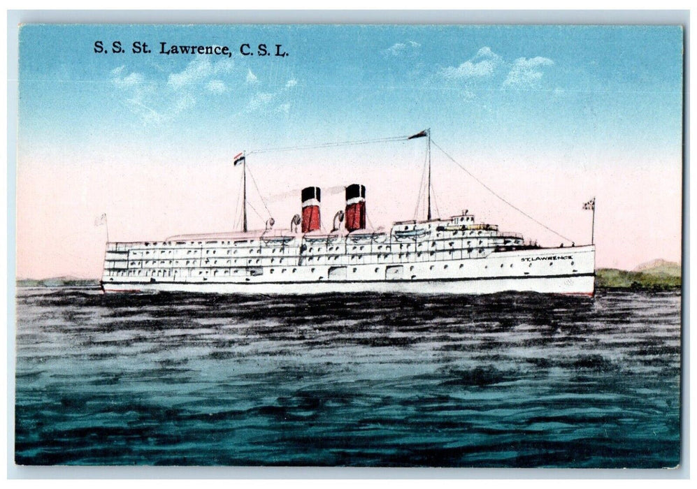 c1910 SS St Lawrence CSL Steamer Steamship Lines Fleet Canada Vintage Postcard