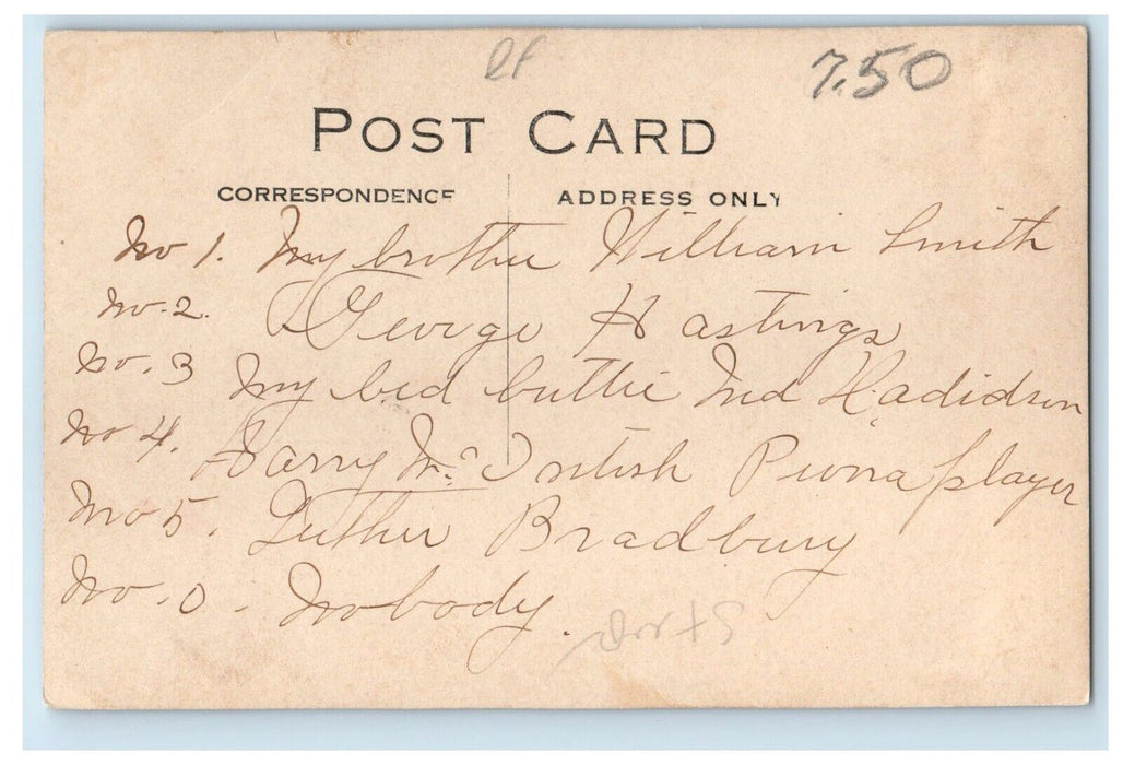 c1915 WW1 Army Costume Part Native American Indian RPPC Photo Postcard
