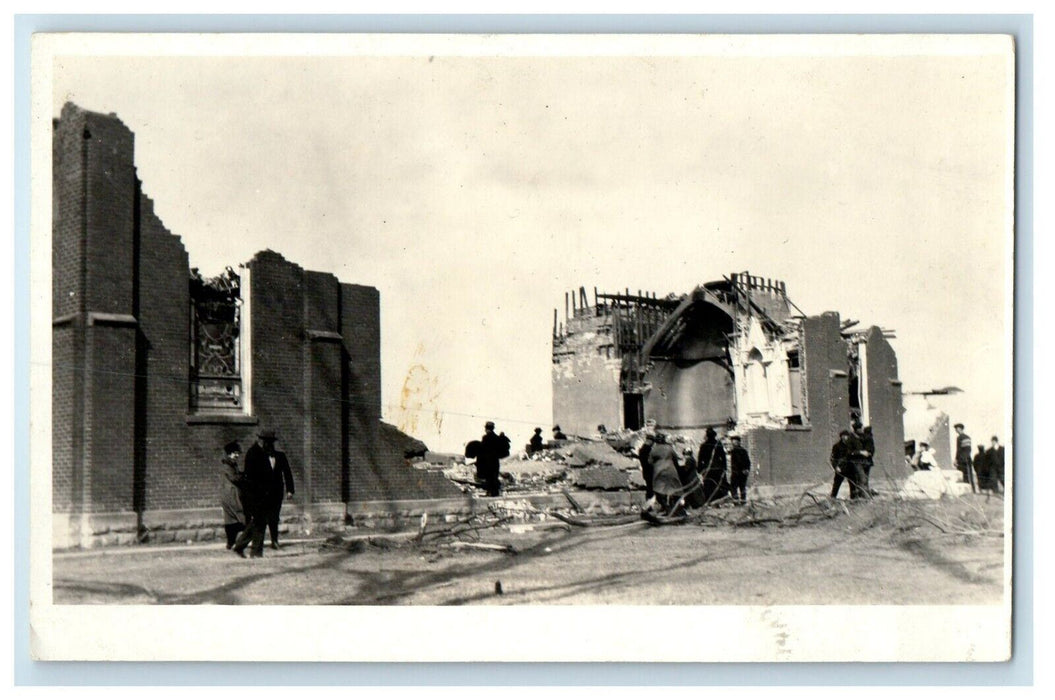 c1910 Destroyed Church Building Collapsed Unposted RPPC Photo Postcard