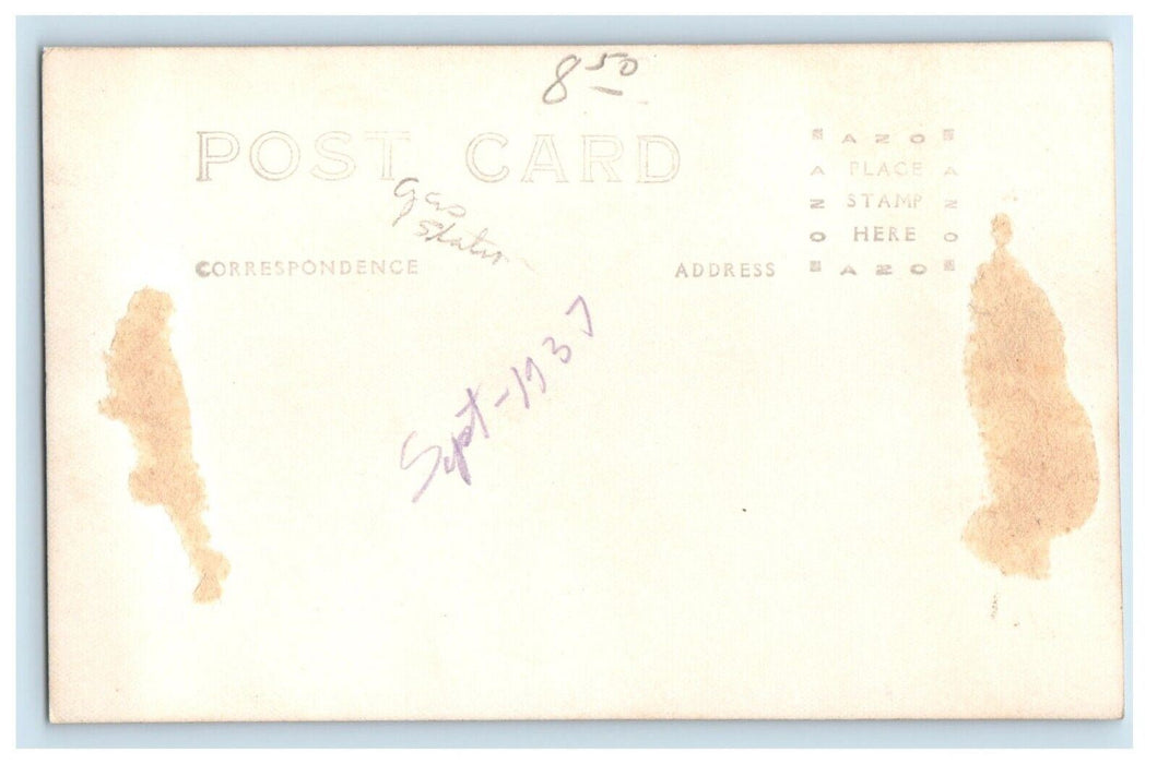 c1920's Stilesville IN Wall's Grove Restaurant Gas Station RPPC Photo Postcard