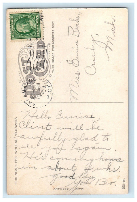 1909 Male Department Insane Asylum Kalamazoo Michigan MI Posted Postcard