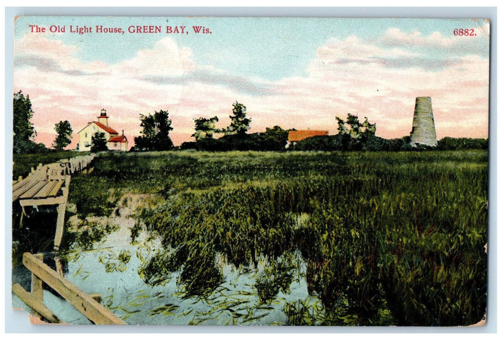 c1910 The Old Light House, Green Bay Wisconsin WI Posted Antique Postcard