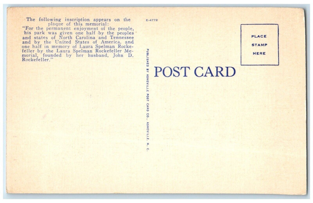 c1940 President Roosevelt Speaking Dedication  Smoky Mountains National Postcard