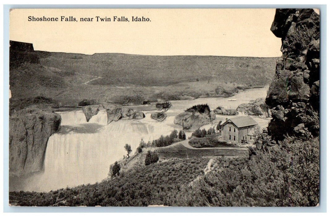 c1910 Shoshone Falls Near Twin Falls Cliff House Lake Mountain Idaho Postcard