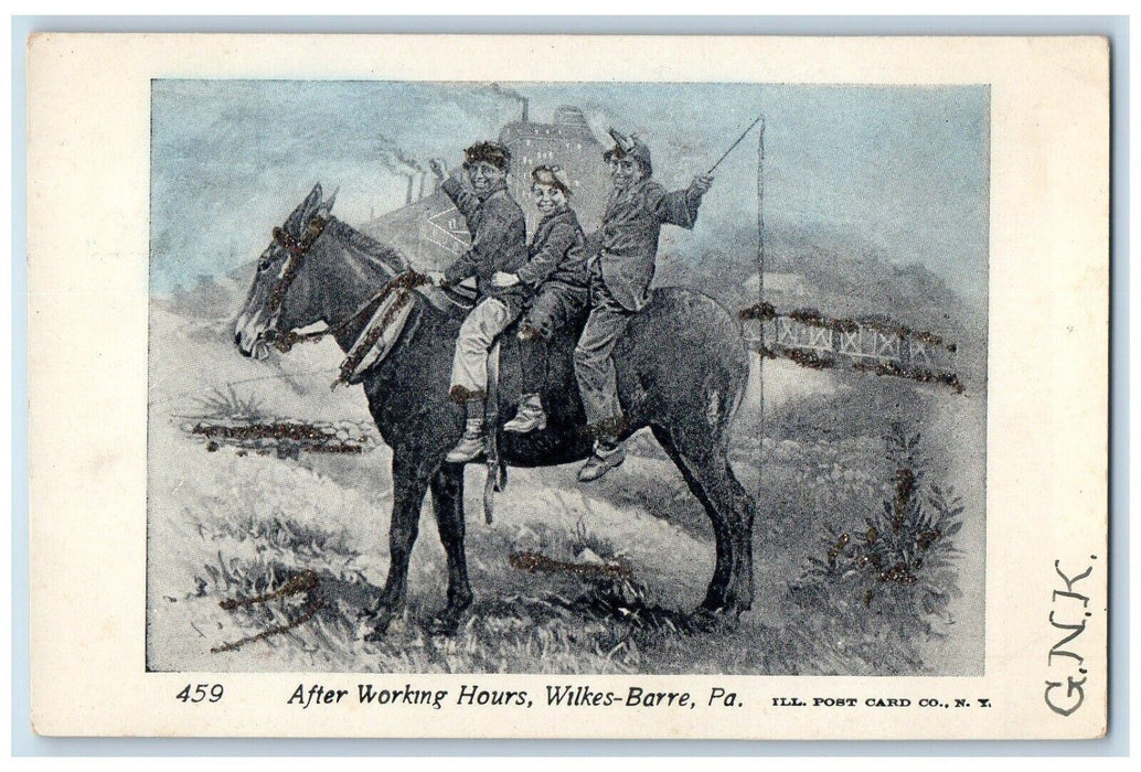 c1905 After Working Hours Horse Factory Wilkes Barre Pennsylvania PA Postcard