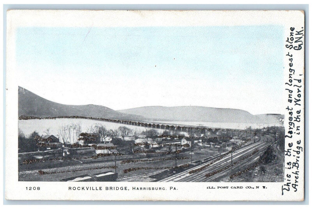 c1905 Rockville Bridge Mountain Railway Houses Harrisburg Pennsylvania Postcard