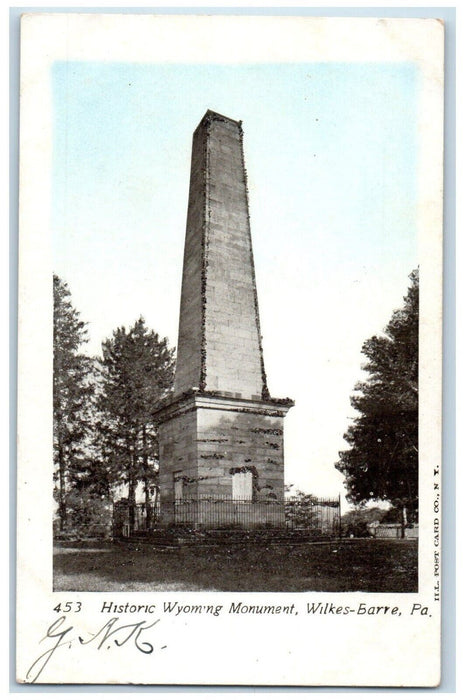 c1905 Historic Wyoming Monument Wilkes Barre Pennsylvania Postcard