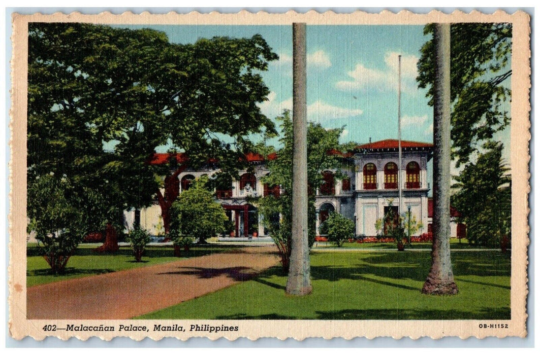 1947 Malacanan Palace Government Manila Philippines PH Vintage Antique Postcard