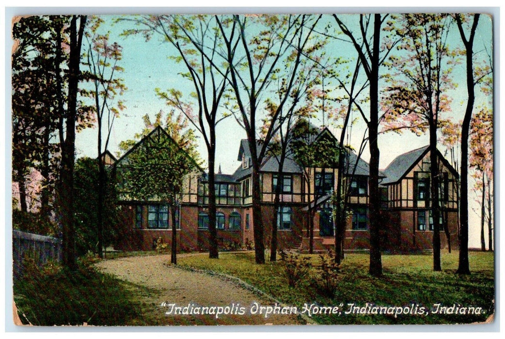 1911 Indianapolis Orphan Home  Indianapolis Indiana IND Mezzochrome Postcard