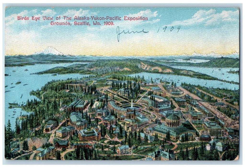 c1910 Birds Eye View Alaska Yukon Pacific Exposition Grounds Seattle WN Postcard