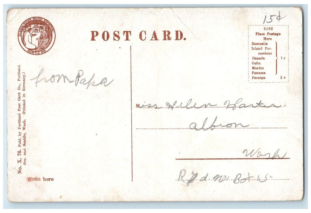 c1910 Portion Oriental Foreign Exhibit Building Alaska Yukon Pacific WN Postcard